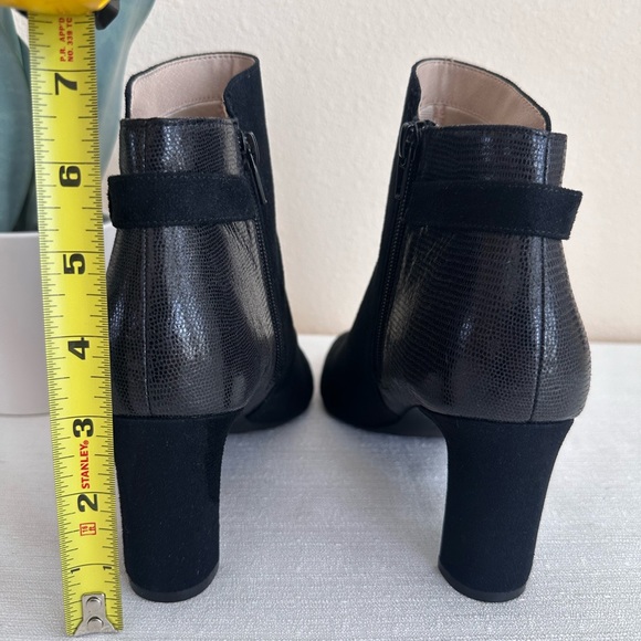 New Life Stride Gergianna Black Faux Suede Heeled Ankle Booties Women’s 8M - Picture 8 of 12